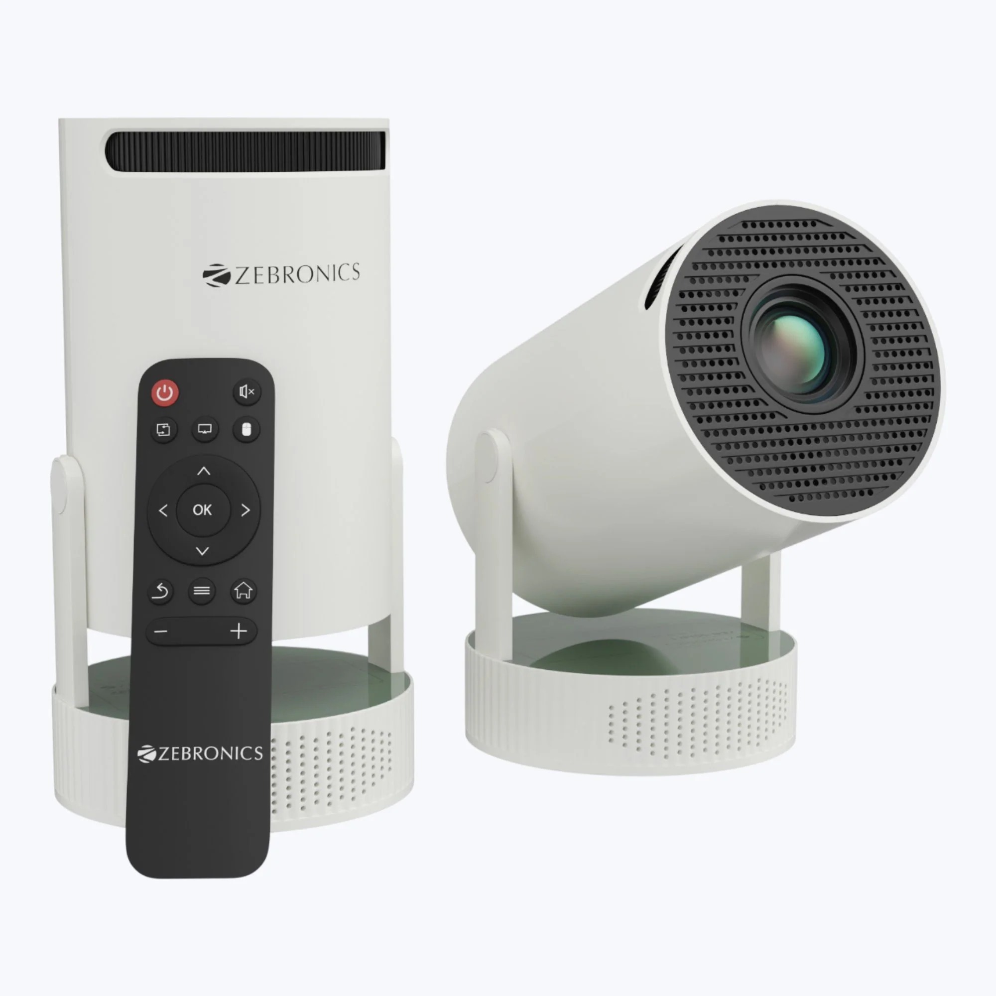 Zebronics ZEB-PixaPlay 76B Portable Projector - Built-in Power Cell, 720p HD, 4000 Lumens, Android 11, Wi-Fi 6